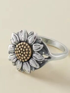 James Avery Sunflower Ring Sterling Silver Floral Statement Ring
